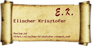 Elischer Krisztofer névjegykártya